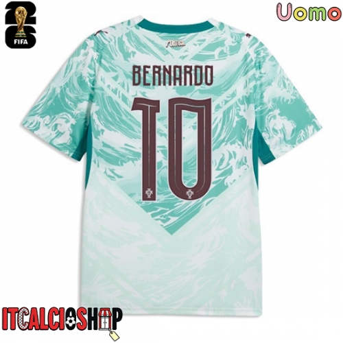 Portogallo Bernardo Silva #10 Seconda Maglia Mondiali 2026 Manica Corta